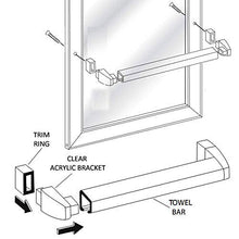 Load image into Gallery viewer, Gordon Glass 30" Long Chrome Framed Sliding Shower Door Towel Bar with Clear Acrylic Brackets
