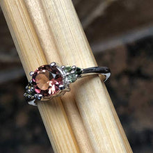 Load image into Gallery viewer, Natural Pink Tourmaline, Green Tourmaline 925 Solid Sterling Silver Engagement Ring Size 6, 7, 8, 9

