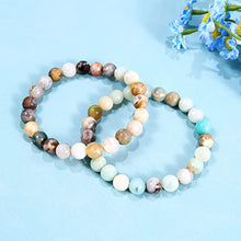 Load image into Gallery viewer, Bivei Natural Gem Semi Precious Reiki Healing Crystals Handmade 8mm Round Beads Stretch Bracelet
