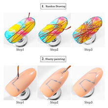 Load image into Gallery viewer, 6 Colors Spider Nail Gel Nail Polish UV/LED Gel Nail Art Wire Drawing Gel Graffiti Painting Gel Varnish with Painting Dotting Pen Gel Nail Polish DIY Design Tool
