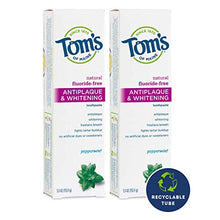 Load image into Gallery viewer, Tom's of Maine Fluoride-Free Antiplaque &amp; Whitening Natural Toothpaste, Peppermint, 5.5 oz. 2-Pack
