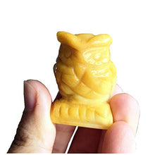 Load image into Gallery viewer, Gemgogo 2 Pcs Natural Yellow Jade Crystals and Healing Stones, Pocket Carved Owl Figurines Collectibles 1.5 Inches Room Decor Gemstone
