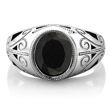 Load image into Gallery viewer, 4.29 Ct Oval Natural Black Onyx 925 Sterling Silver Men's Ring  size 9
