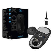 Load image into Gallery viewer, Logitech G PRO X SUPERLIGHT Wireless Gaming Mouse, Ultra-Lightweight, HERO 25K Sensor, 25,600 DPI, 5 Programmable Buttons, Long Battery Life, Compatible with PC / Mac - Black

