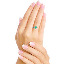 Load image into Gallery viewer, Galaxy Gold GG 14k White Gold Natural Emerald Ring - Size 7.0
