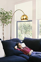 Load image into Gallery viewer, Brightech Olivia - Over The Couch Arc Floor Lamp with Globe Shade, Matches Your Living Room Decor - Standing Light for Bedroom, Office - Tall Gold aka Brass Lighting
