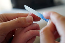 Load image into Gallery viewer, Baby Nail File by baby blue giraffe (Blue) The Original Glass Baby Nail File - 100% Manufactured in Europe

