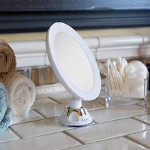 Load image into Gallery viewer, Zadro LED Lighted 10X Magnification Z'Swivel Power Suction Cup Vanity Wall Mount Beauty Makeup Mirror, White
