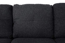 Load image into Gallery viewer, AYCP Fine Furniture Sectional Sofa Couch,L-Shaped Modern Style w/Storage Ottoman 3-Piece for Living Room|Linen Upholstery|(2) Toss Pillows(Right Hand Facing, Black)
