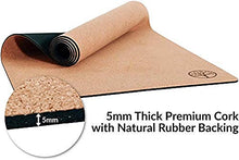 Load image into Gallery viewer, Virgin Pulp Best Cork Yoga Mat|Longer, Thicker &amp; Wider|Natural Eco Rubber Non Toxic|Quality Yogamats for Men &amp; Women Exercise| Non-Slip, Cushioned|76 x 26in x 5mm|Free Carrier Strap|Alignment Lines
