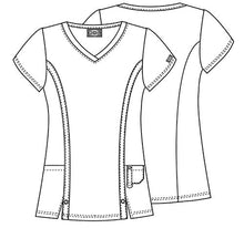 Load image into Gallery viewer, Dickies Women's Xtreme Stretch V-Neck Scrubs Shirt, Black, XX-Large
