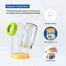 Load image into Gallery viewer, 2Pack Travel Baby Bottle Brush Set with Extendable Silicone Bottle Brush，Nipple Brush，Magnetic Baby Bottle Drying Rack，Straw Cleaner Brush，Baby Bottle Soap Dispenser，Baby Bottle Warmer.Blue.Yellow.
