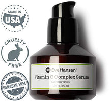 Load image into Gallery viewer, Vitamin C Serum with Vitamin E &amp; Ferulic Acid by Eve Hansen - Natural and Pure Anti Aging Serum that Protects Against Sun Damage and Wrinkles. 1.75 Ounces.

