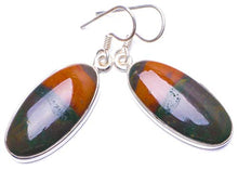 Load image into Gallery viewer, Natural Blood Stone Handmade Unique 925 Sterling Silver Earrings 1.5" Y1038
