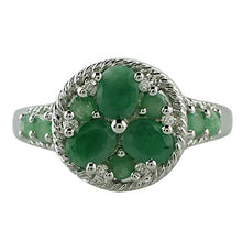 Load image into Gallery viewer, Carillon 1.12 Carat Sakota Emerald Oval Shape Natural Non-Treated Gemstone 14K White Gold Ring Engagement Jewelry for Women &amp; Men
