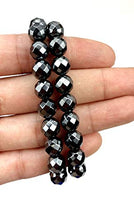 Load image into Gallery viewer, PURPLE WHALE 8mm Black Shiny Faceted Hematite Gemstone Bracelet- Beautiful, Magnetic, Arthritis Pain Relief, Stretchable, Men, Women, Stylish Wrist Jewelry, 2 Pieces Set
