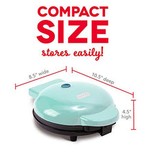 Load image into Gallery viewer, Dash DEWM8100AQ Express 8” Waffle Maker Machine for Individual Servings, Paninis, Hash browns + other on the go Breakfast, Lunch, or Snacks, with Easy Clean, Non-Stick Sides, Aqua

