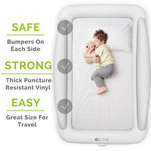 Load image into Gallery viewer, Eltow Inflatable Toddler Air Mattress Bed With Safety Bumper - Portable, Modern Travel Bed, Cot for Toddlers - Perfect For Travel, Camping - Removable Mattress, High Speed Pump and Travel Bag Included
