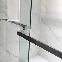 Load image into Gallery viewer, WOODBRIDGE SDD6062-B Frameless Bathtub Shower Doors 56-60" Width x 62" Height with 3/8"(10mm) Clear Tempered Glass, 2 Ways Opening &amp; Double Sliding Nickel Finish, Brushed Nickle
