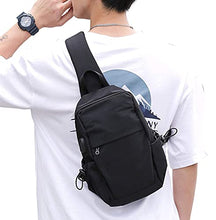 Load image into Gallery viewer, Small Black Sling Crossbody Backpack Shoulder Bag for Men Women, Lightweight One Strap Backpack Sling Bag Backpack for Hiking Walking Biking Travel Cycling USB Charger Port-Nylon
