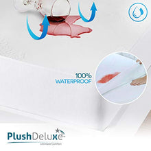 Load image into Gallery viewer, PlushDeluxe Premium Bamboo Mattress Protector – Waterproof, Hypoallergenic &amp; Ultra Soft Breathable Bed Mattress Cover for Maximum Comfort &amp; Protection - PVC, Phthalate (Queen Size)
