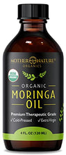 Load image into Gallery viewer, Moringa Oil - Organic USDA Certified, 100% Pure, Cold Pressed &amp; Unrefined Vegan Oil - Natural Moisturizer for Skin, Face, Body &amp; Hair - Great For Fine Lines, Wrinkles - by Mother Nature Organics (4 Ounce)

