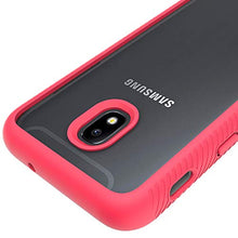 Load image into Gallery viewer, Phone Case for Samsung Galaxy J3 Orbit J 3 Star 2018 3J Achieve with Tempered Glass Screen Protector Clear Cover and Bumper Hybrid Cell Accessories Glaxay J3V V 3rd Gen SM J337A J337V J337 Cases Red
