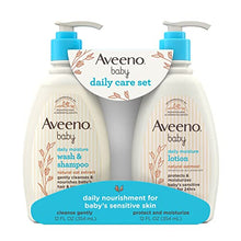 Load image into Gallery viewer, Aveeno Baby Daily Care Gift Set with Natural Oat Extract &amp; Oatmeal, Contains Daily Moisturizing Body Lotion &amp; Gentle 2-in-1 Baby Bath Wash &amp; Shampoo, Hypoallergenic &amp; Paraben-Free, 2 Items
