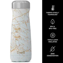Load image into Gallery viewer, S'well Stainless Steel Traveler - 20 Fl Oz - Calacatta Gold - Triple-Layered Vacuum-Insulated Travel Mug Keeps Coffee, Tea and Drinks Cold for 36 Hours and Hot for 15- BPA-Free Water Bottle
