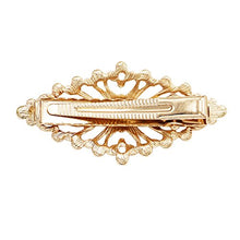 Load image into Gallery viewer, Rosemarie Collections Women's Antique Headpiece Faux Pearl and Glass Crystal Hair Clip (Gold)
