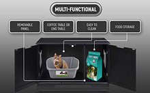 Load image into Gallery viewer, Sweet Barks X-Large Designer Cat Washroom Storage Bench Cat Litter Box Enclosure Furniture Box House with Table (Black)
