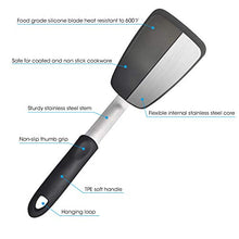 Load image into Gallery viewer, Unicook 2 Pack Flexible Silicone Spatula, Turner, 600F Heat Resistant, Ideal for Flipping Eggs, Burgers, Crepes and More, Black
