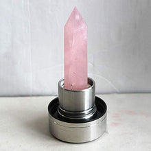 Load image into Gallery viewer, Crystal Water Bottle - Rose Quartz Gemstone Infused Elixir - Natural Wellness Healing - Glass/Stainless Steel
