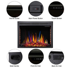 Load image into Gallery viewer, R.W.FLAME 39" Electric Fireplace Insert,Freestanding &amp; Recessed Electric Stove Heater,Touch Screen,Remote Control,750W-1500W with Timer &amp; Colorful Flame Option
