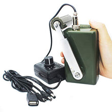Load image into Gallery viewer, HUABAN Hand Crank Generator High Power Charger for Outdoor Mobile Phone Computer Charging 30W / 0-28V with USB Plug (Green Generator + DC Regulator)
