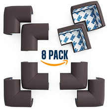 Load image into Gallery viewer, Soft Baby Proofing Corner Guards &amp; Edge Protectors - Pre-Taped Table Corner Protector, Child Safety Furniture Bumper, Sharp Corner Cushions, 8 Pack, Brown
