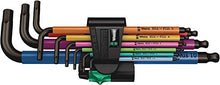 Load image into Gallery viewer, Wera 05073593001 950 Spkl/9 Sm N Multicolor L-Key Set, Metric, Blacklaser, 9 Pieces
