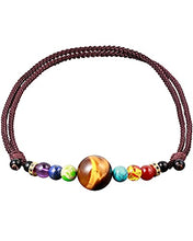 Load image into Gallery viewer, Jewever Natural Tiger Eye with 7 Chakra Choker Necklace for Women Men Crystal Necklaces Chokers wealth Meditation Yoga Crystals and Healing Stones
