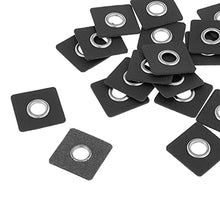 Load image into Gallery viewer, AMLESO 20 Sew on Clothing Patches PU Leather Badges Metal Eyelets Grommets Patch for Purse Bag Craft - Black Square
