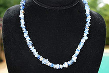 Load image into Gallery viewer, CHARGED 18" Blue Kyanite Crystal Necklace Tumble Polished + Selenite Heart Charging Crystal ALIGN CHAKRAS/CONQUER FEAR/INCREASE COMMUNICATION REIKI by ZENERGY GEMS
