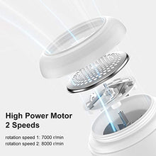 Load image into Gallery viewer, Battery Operated Mini Fabric Shaver and Lint Remover, Rechargeable Portable Sweater Defuzzer, 2 Speeds, 2 Replaceable Stainless Steel Blades, Electric Remove Clothes Fuzz, Dual Protection,1100 mAh
