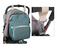Load image into Gallery viewer, Sussex labels 3in1 large convertible,multipurpose diaper bag.Travel bag for infant and toddlers with BASSINET,CHANGING PAD waterproof spacious Mommy diaper bag pack PLUS A TOY ARCH. (Green)
