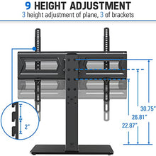 Load image into Gallery viewer, MOUNTUP Universal TV Stand, Table Top TV Stands for 37 to 70 Inch Flat Screen TVs - Height Adjustable, Tilt, Swivel TV Mount with Tempered Glass Base Holds up to 88 lbs, Max VESA 600x400mm MU0031
