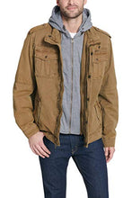 Load image into Gallery viewer, Levi's Men's Washed Cotton Hooded Military Jacket, Brown, Large
