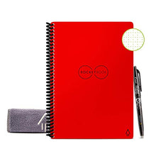 Load image into Gallery viewer, Rocketbook Smart Reusable Notebook - Dot-Grid Eco-Friendly Notebook with 1 Pilot Frixion Pen &amp; 1 Microfiber Cloth Included - Atomic Red Cover, Executive Size (6" x 8.8")
