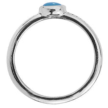 Load image into Gallery viewer, American West Sterling Silver Blue Turquoise Gemstone Oval Stacking Ring with Notched Band - Size 09
