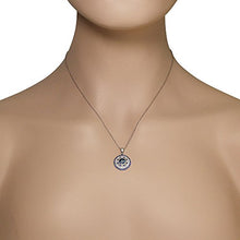 Load image into Gallery viewer, 925 Sterling Silver White Blue CZ Evil Eye Protection Pendant Necklace
