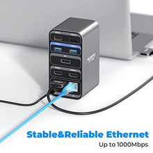 Load image into Gallery viewer, USB C Docking Station Dual 4K Monitor for MacBook Pro/Air, 4URPC 13-in-2 USB C Docking Station, USB C Dock with 2 HDMI, DP, 7 USB Ports, USB C PD 3.0, RJ45 Ethernet, 3.5mm Audio, Plug and Play
