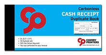 Load image into Gallery viewer, Cherry Carbonless Cash Receipt Book, 2-Part, with Loose-Leaf Writing Shield, 3.9 x 8.3 Inches, 50 Sets
