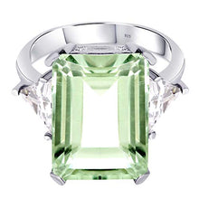 Load image into Gallery viewer, 9.15 Ctw Octagon Green Amethyst 925 Sterling Silver Halo Ring For Women By Orchid Jewelry
